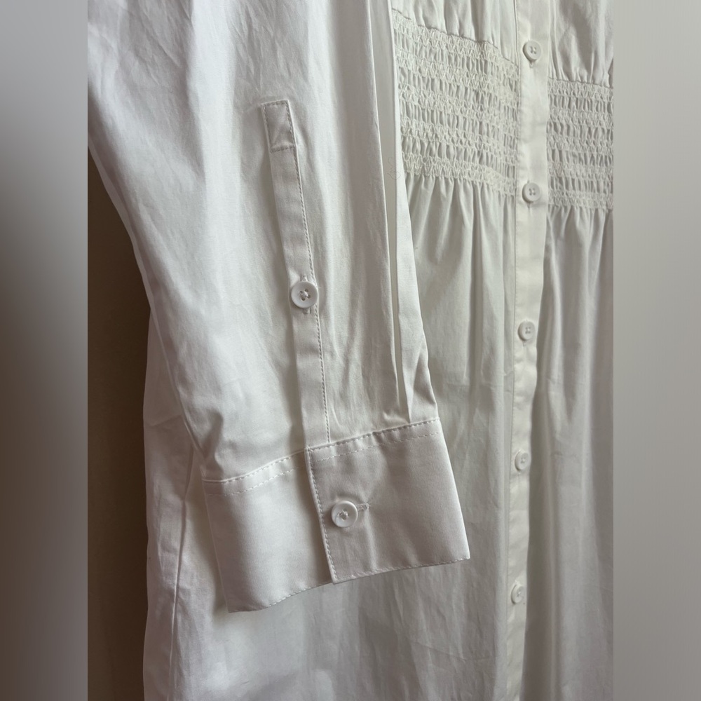 universal standard white cotton midi shirtdress - hamptons shirtdress - Picture 5 of 10